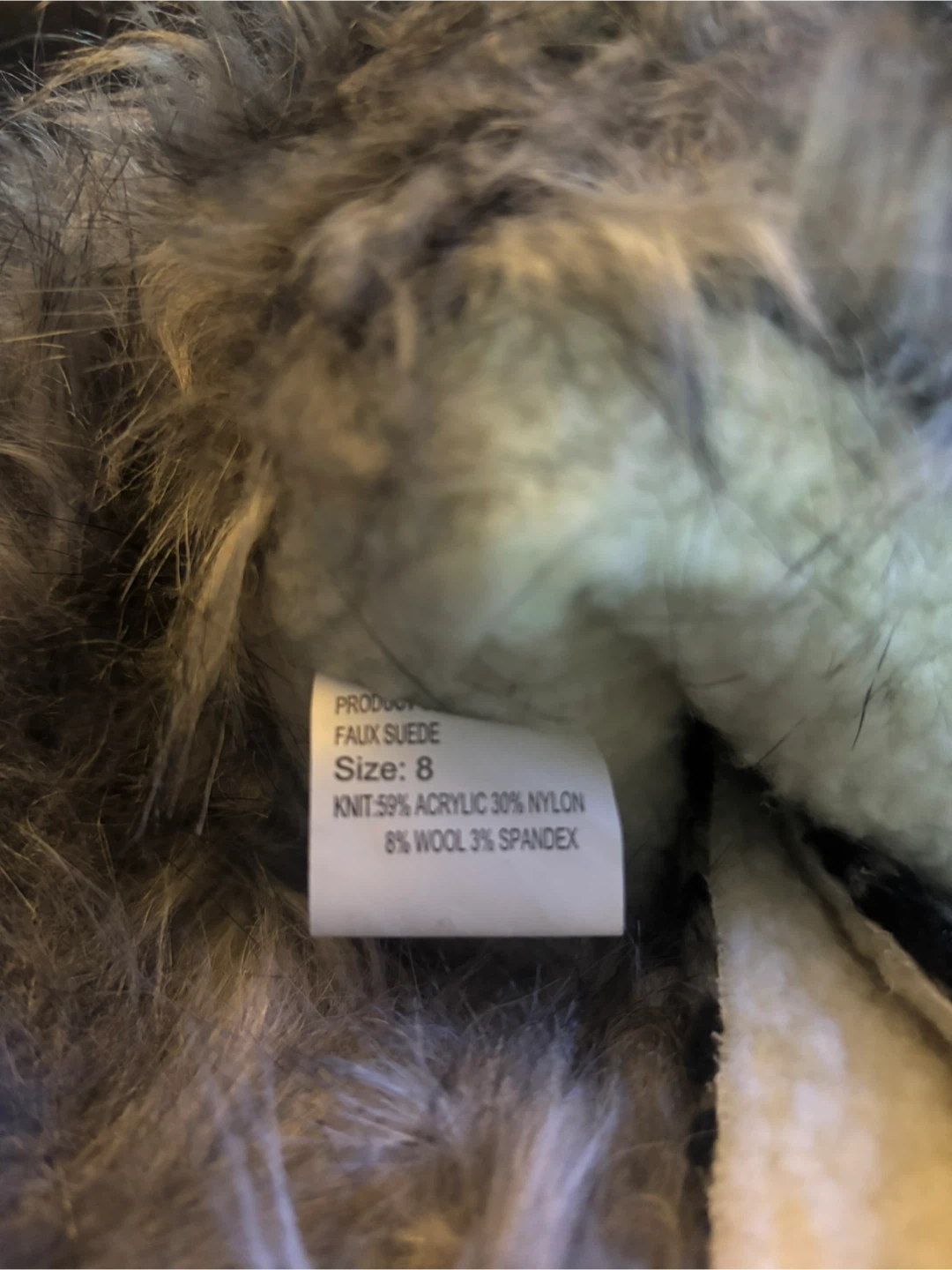 Black Faux Suede Winter Boots Size 8 - photo 4