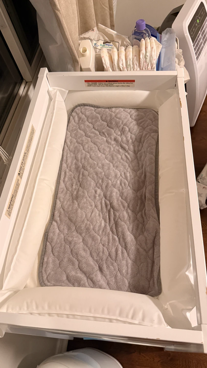 White Baby Changing Table with Storage Shelves - photo 2