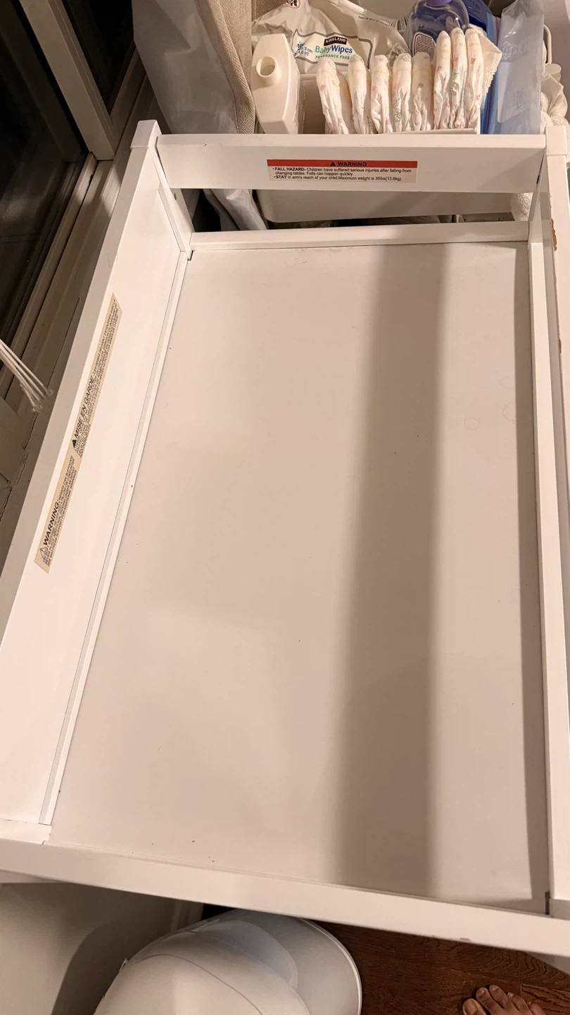 White Baby Changing Table with Storage Shelves - photo 3