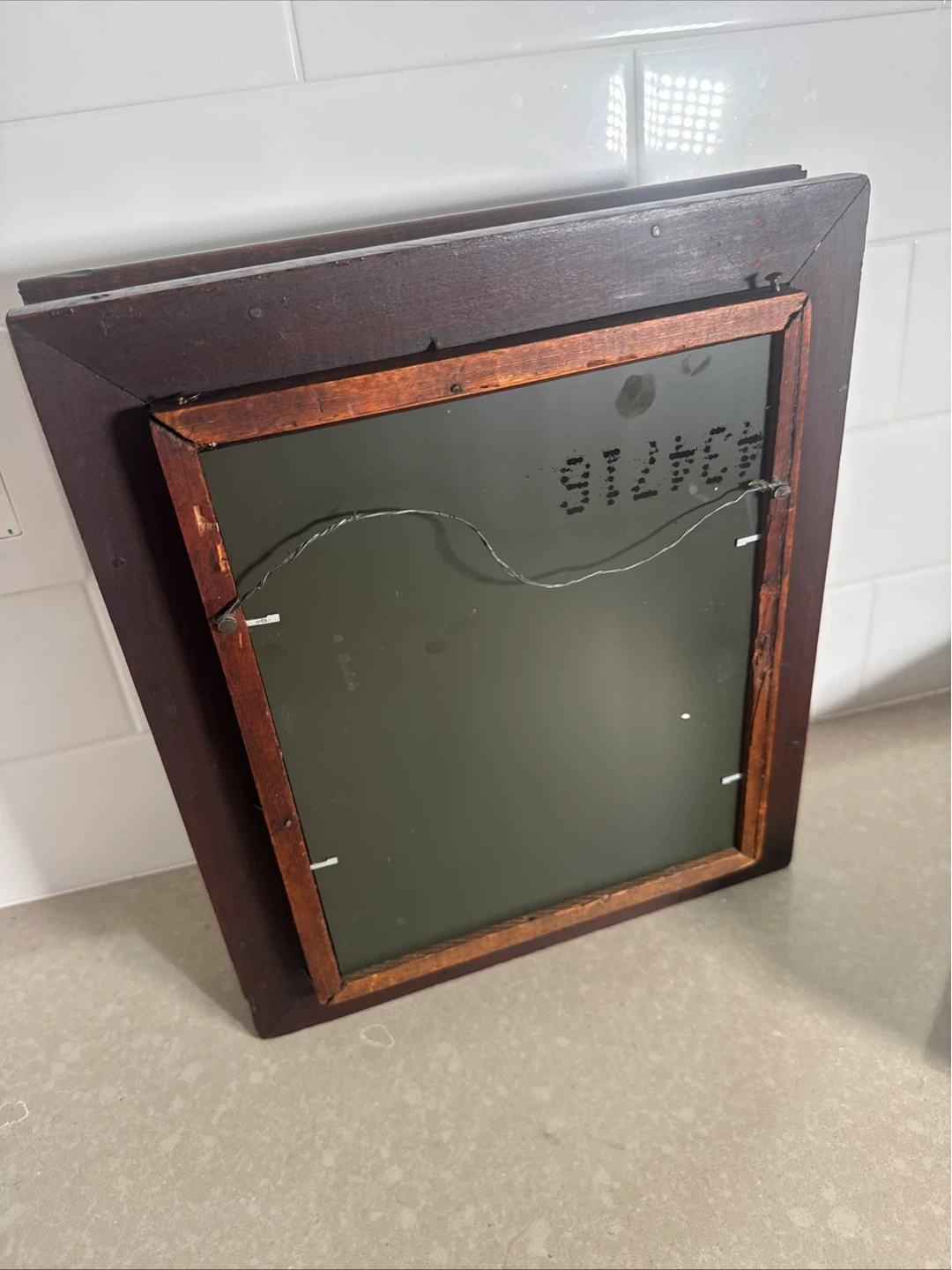 Antique Mahogany Shadow Box Frame With Mirror - photo 4