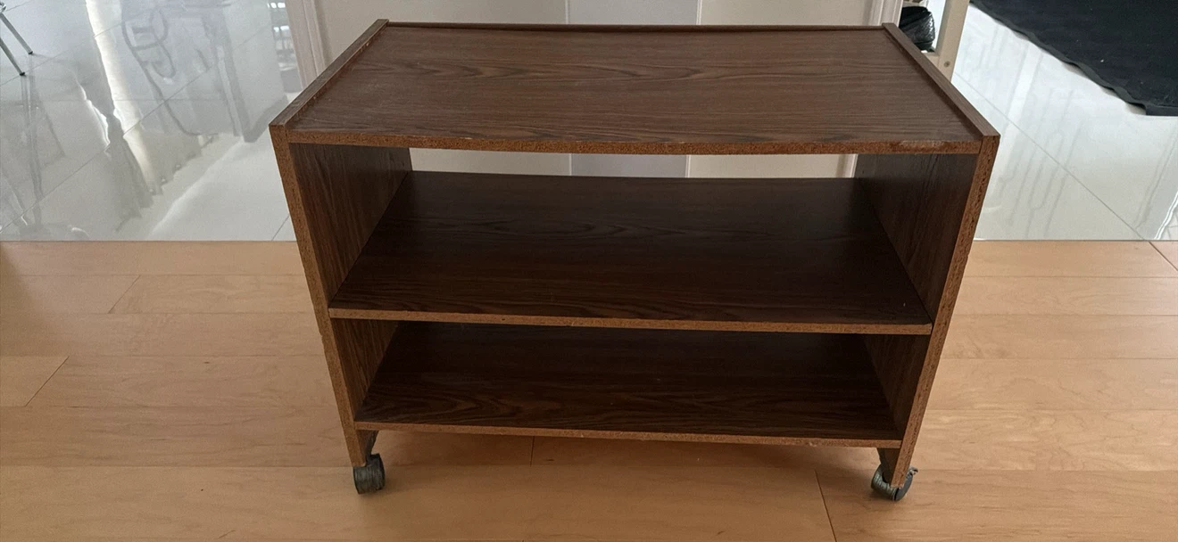 Wood 2-Shelf Rolling Cart - photo 2