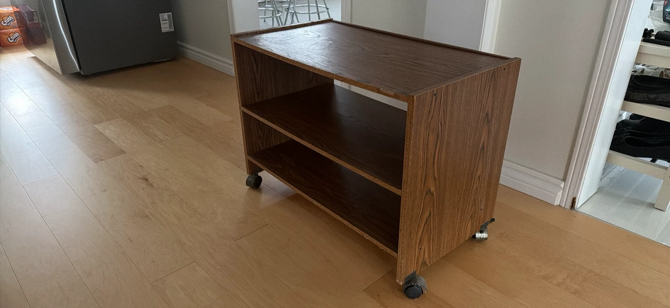 Wood 2-Shelf Rolling Cart - photo 4