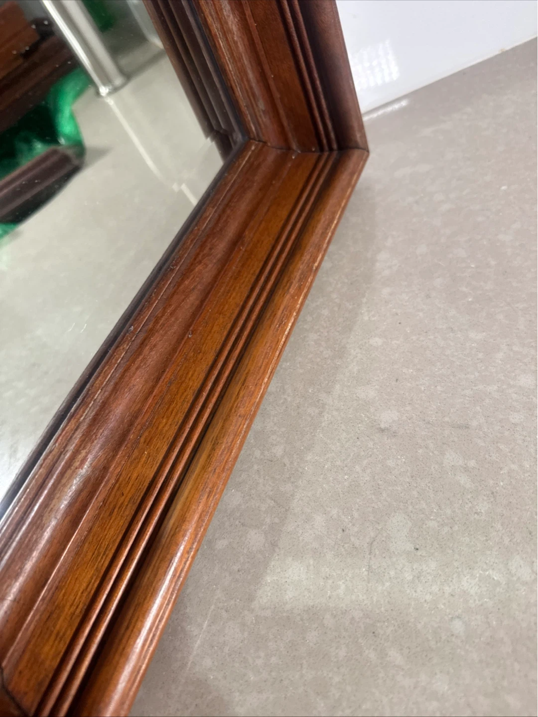 Antique Mahogany Shadow Box Frame With Mirror - photo 3