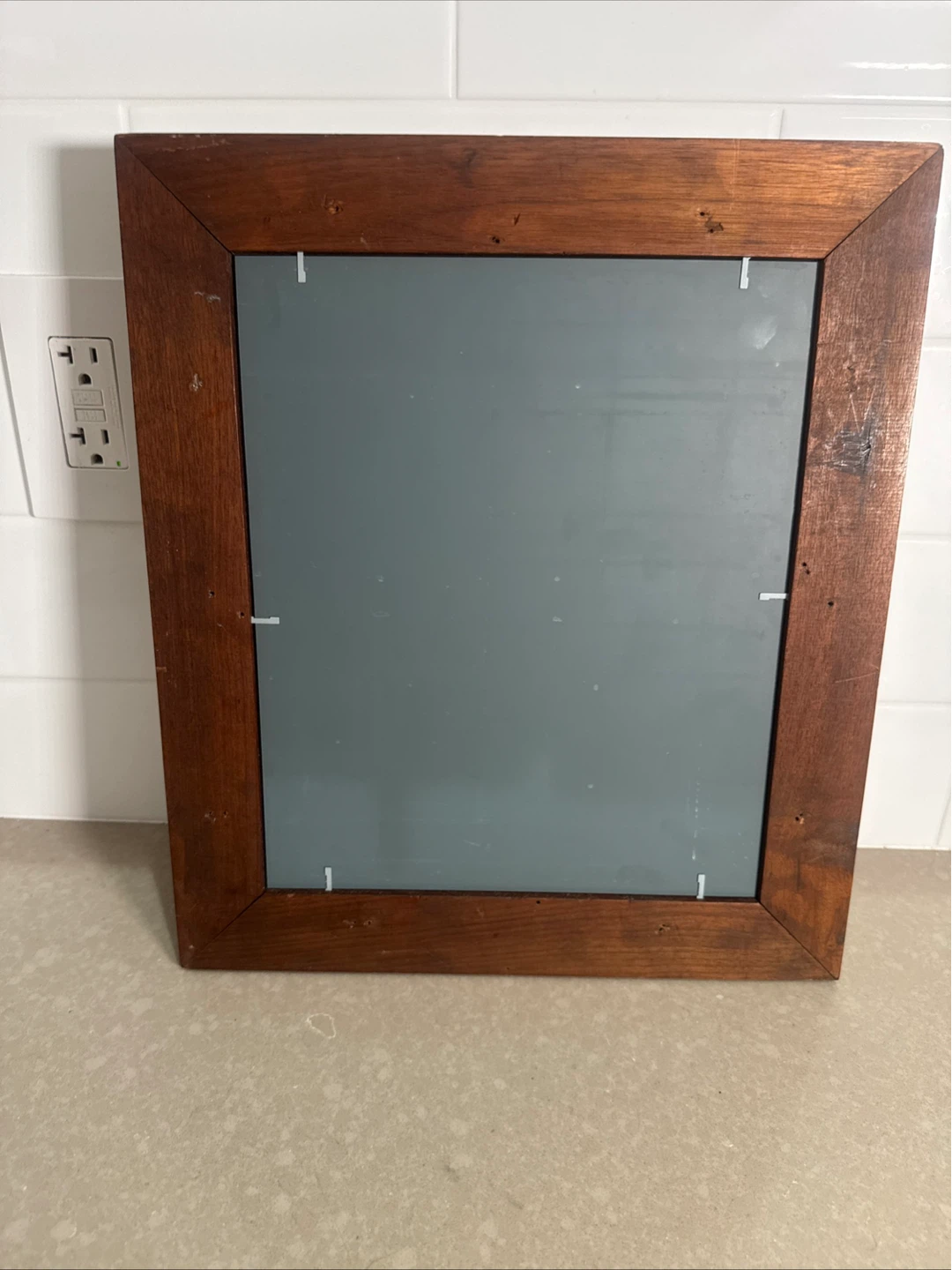 Antique Mahogany Shadow Box Frame With Mirror - photo 5