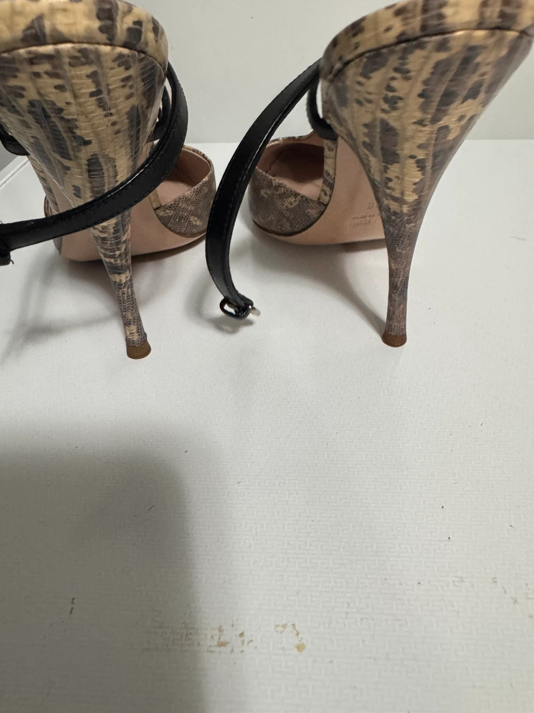 Miu Miu Lizard  Print Heels with Ankle Strap - photo 4