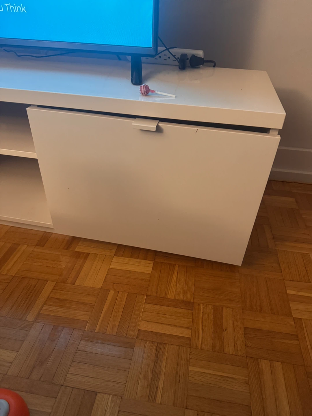 White TV Stand with Storage - photo 4