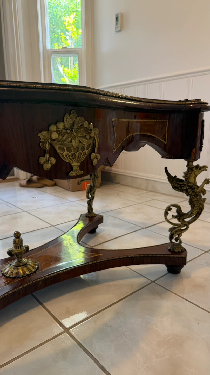 Vintage Ornate Wooden Coffee Table French Louis - photo 4