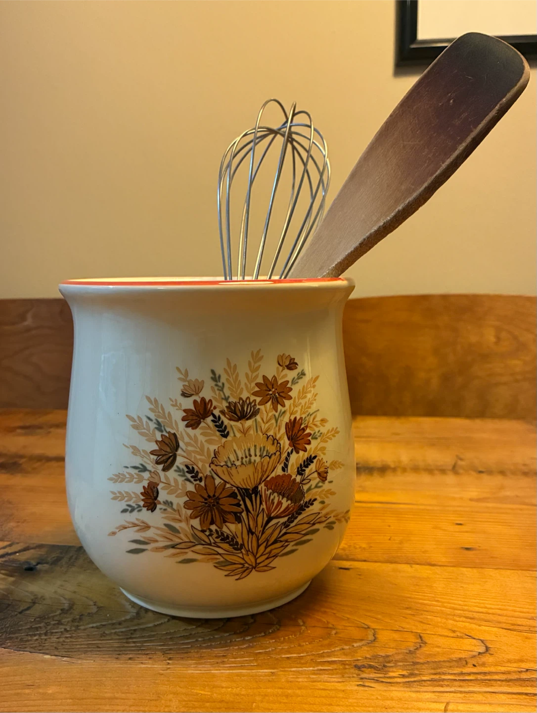 1980s Retro Ceramic Utensil Holder