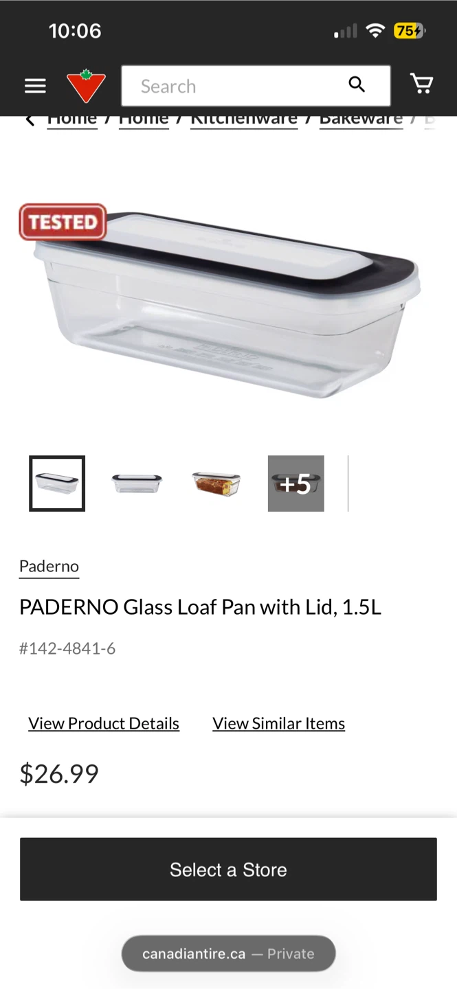 PADERNO Glass Loaf Pan with Lid, 1.5L