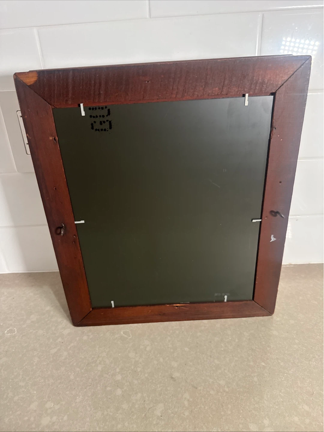 Antique Mahogany Shadow Box Frame With Mirror - photo 5