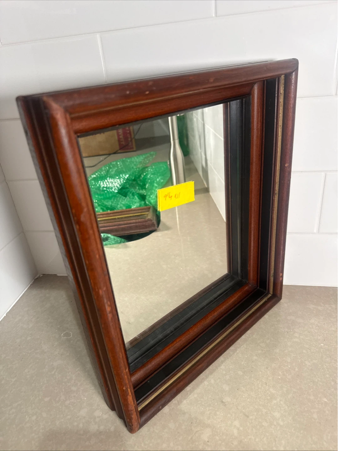 Antique Mahogany Shadow Box Frame With Mirror - photo 2