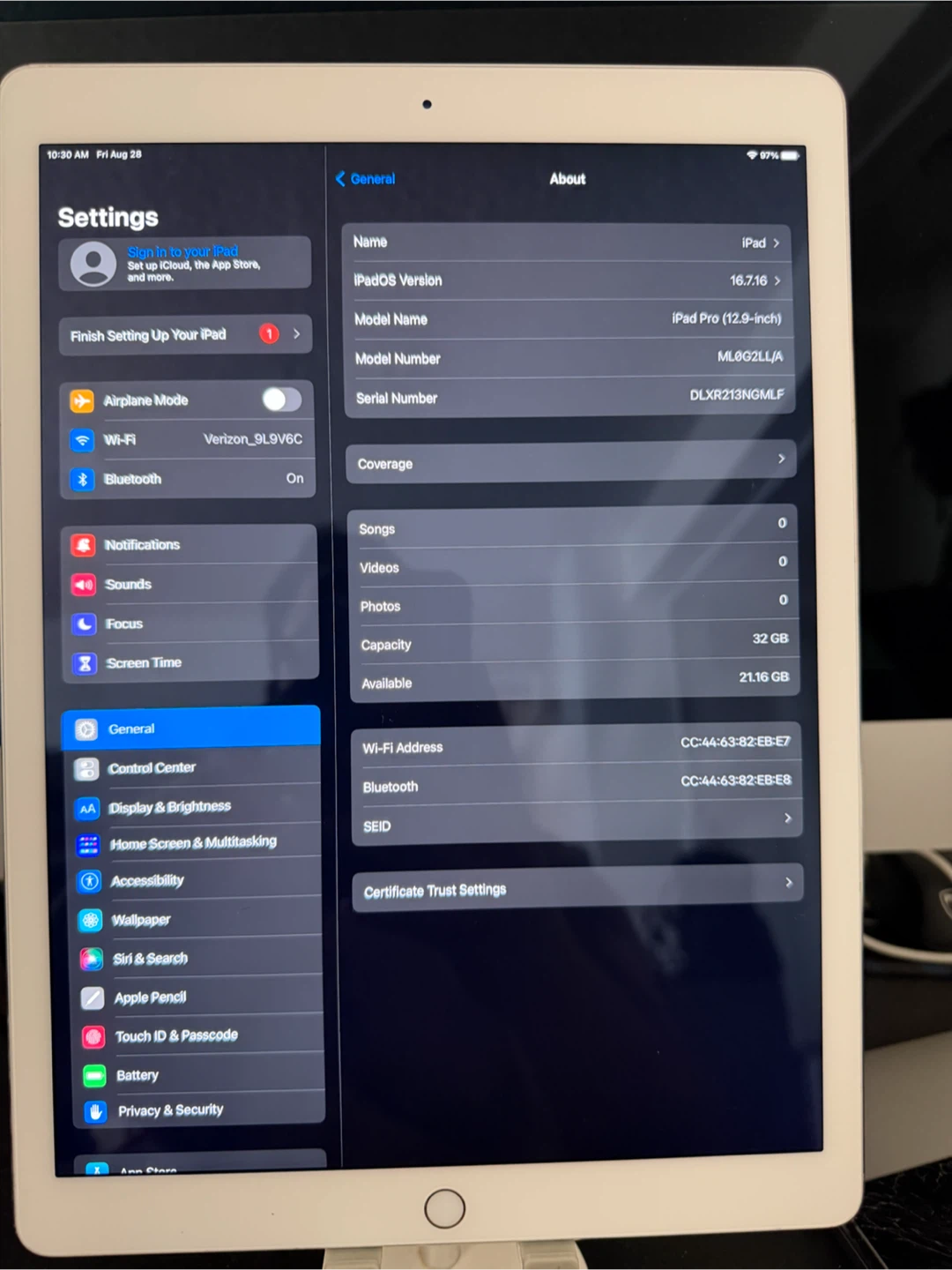 Apple iPad Pro 12.9 1st Gen 32GB Silver