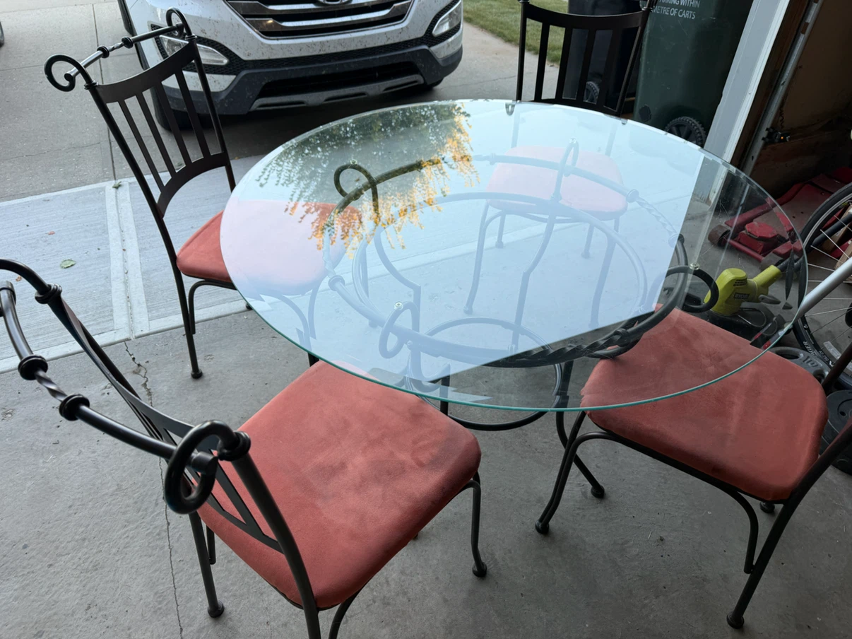 Glass Top Table Set with 4 Chairs - photo 2