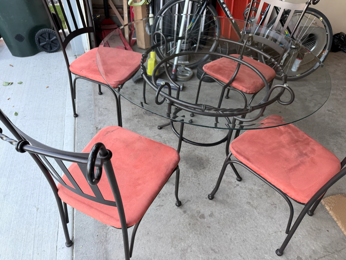 Glass Top Table Set with 4 Chairs - photo 3