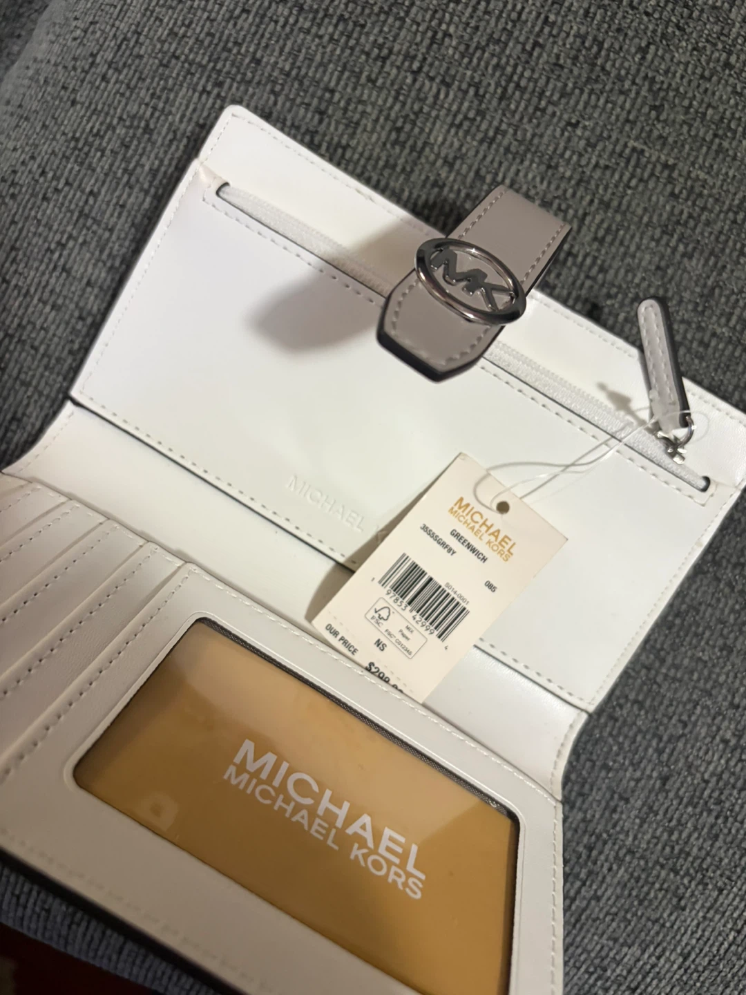 Michael Kors Greenwich Wallet White MK Signature