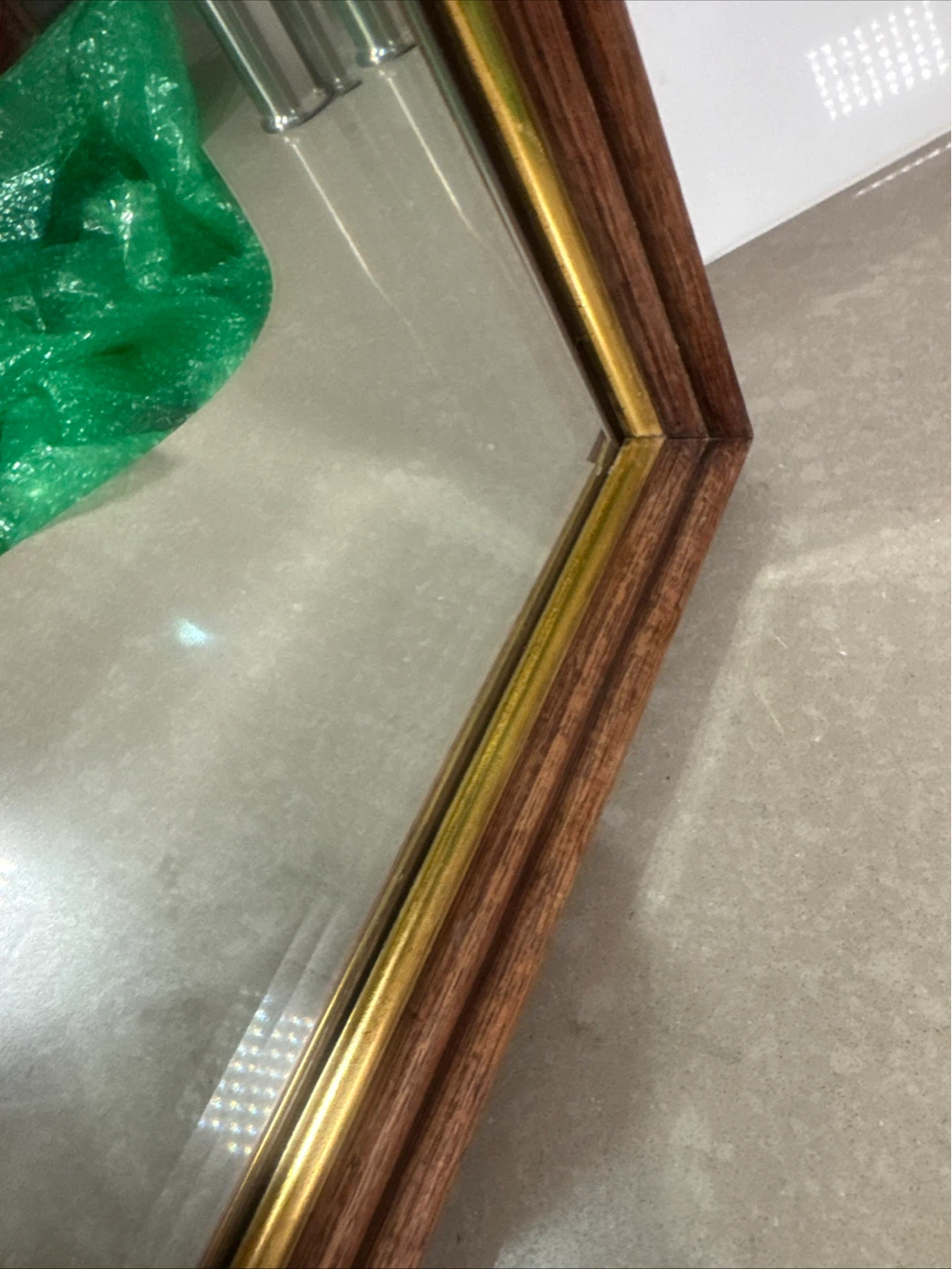 Antique Mahogany Shadow Box Frame With Mirror - photo 3