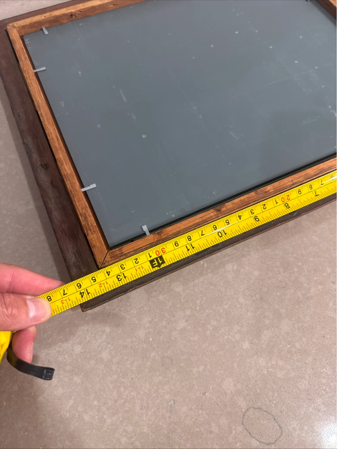 Antique Mahogany Shadow Box Frame With Mirror - photo 5