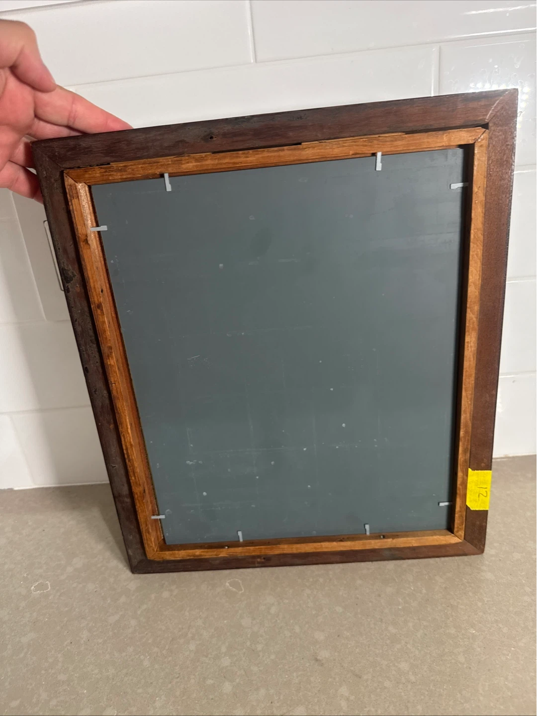 Antique Mahogany Shadow Box Frame With Mirror - photo 4