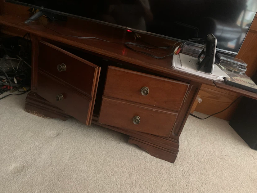 Wooden Entertainment Unit with Drawers