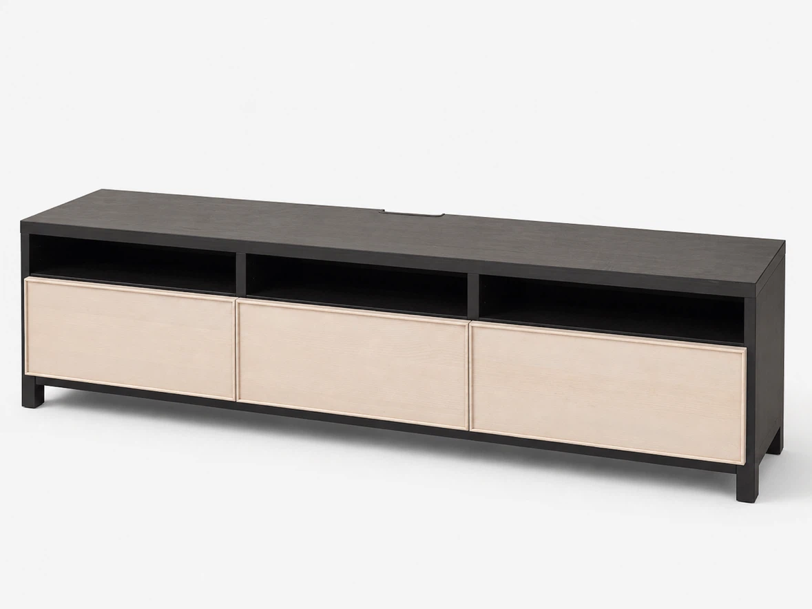 Long Media Console with 3 Drawers - photo 3
