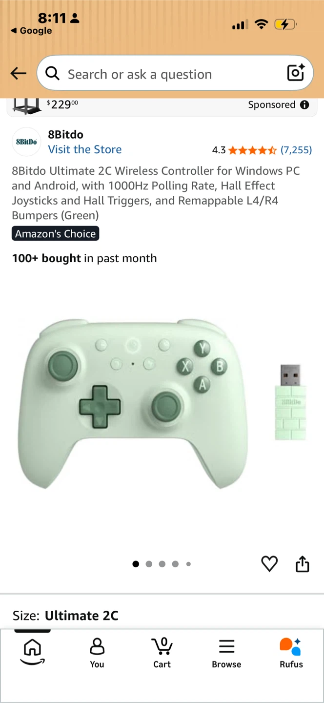 8BitDo Ultimate 2C Wireless Controller - Green Edition - photo 4