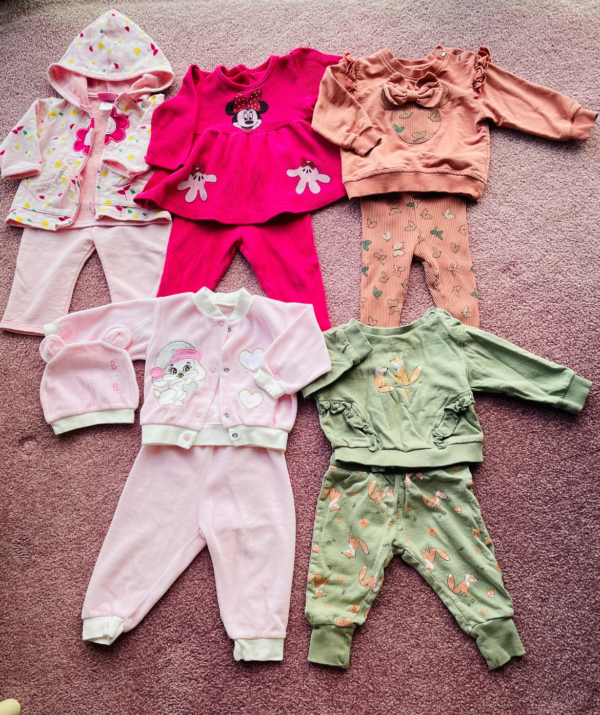 Baby girl clothing bundle, 100% cotton, size 3-9 months