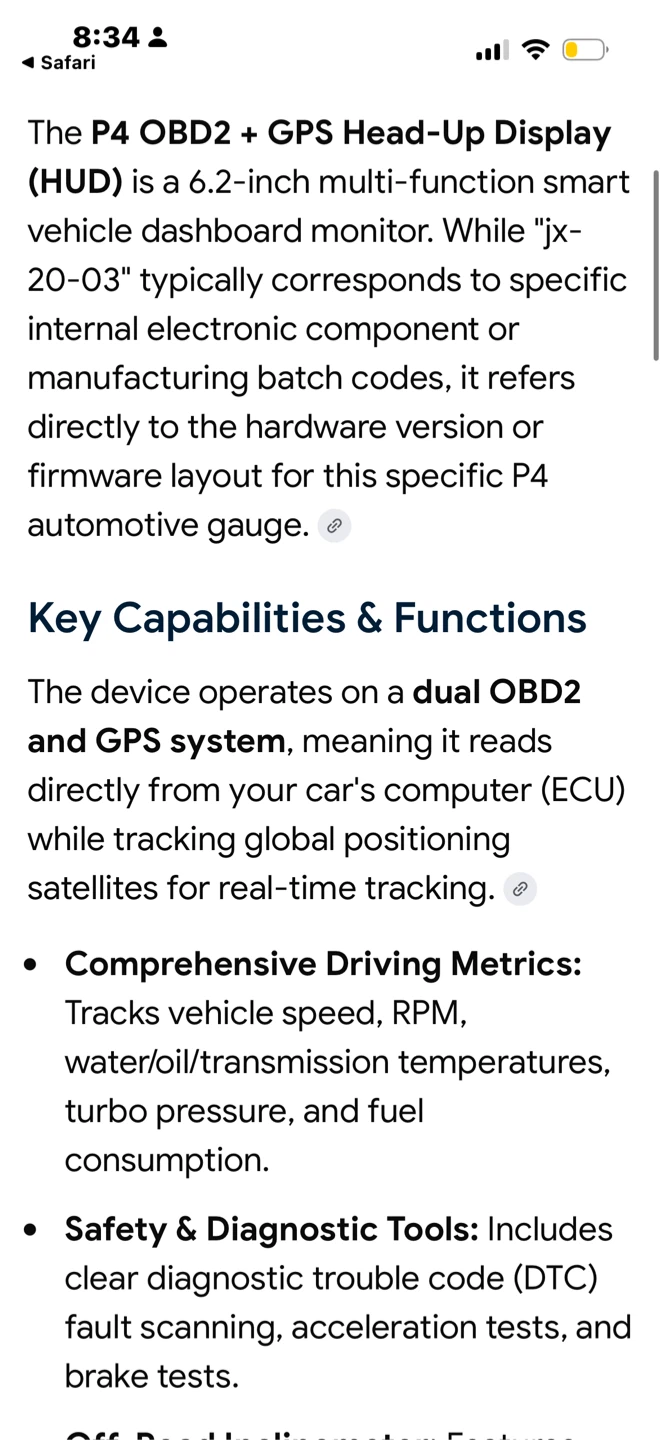 P4 OBD2 HUD 6.2" Digital Head-Up Display Unit - photo 5