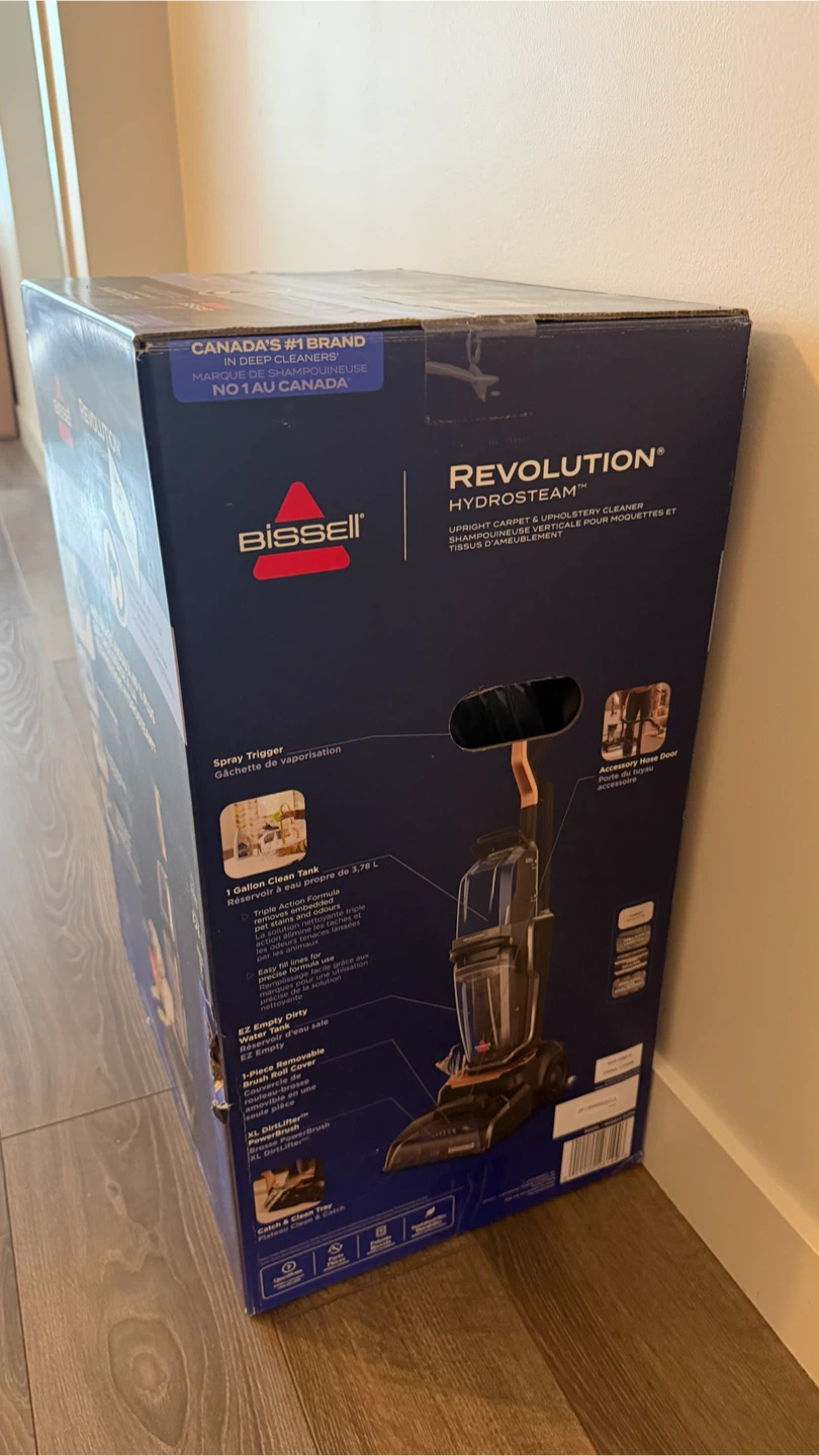 BRAND NEW IN BOX Bissell Revolution HydroSteam Carpet Cleaner