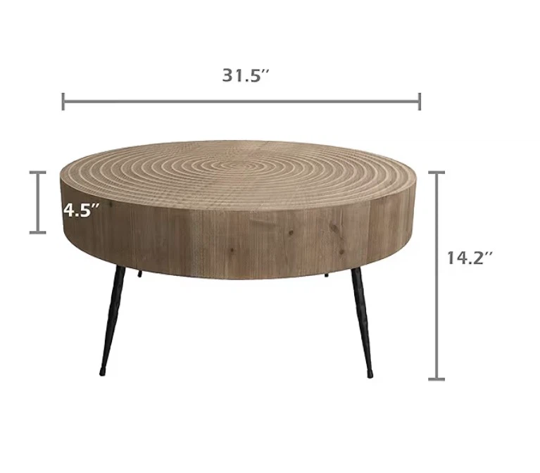 Round Wood Coffee Table - photo 4
