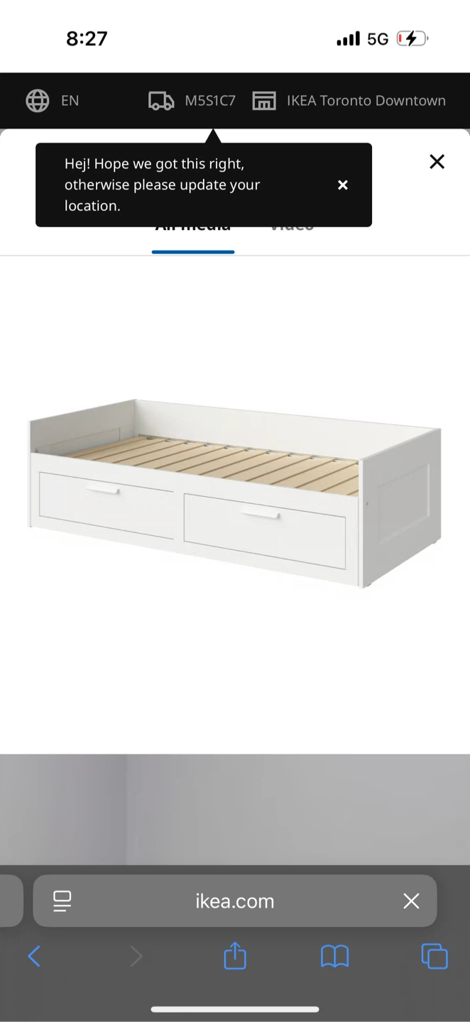 IKEA Brimnes White Daybed with 2 Drawers