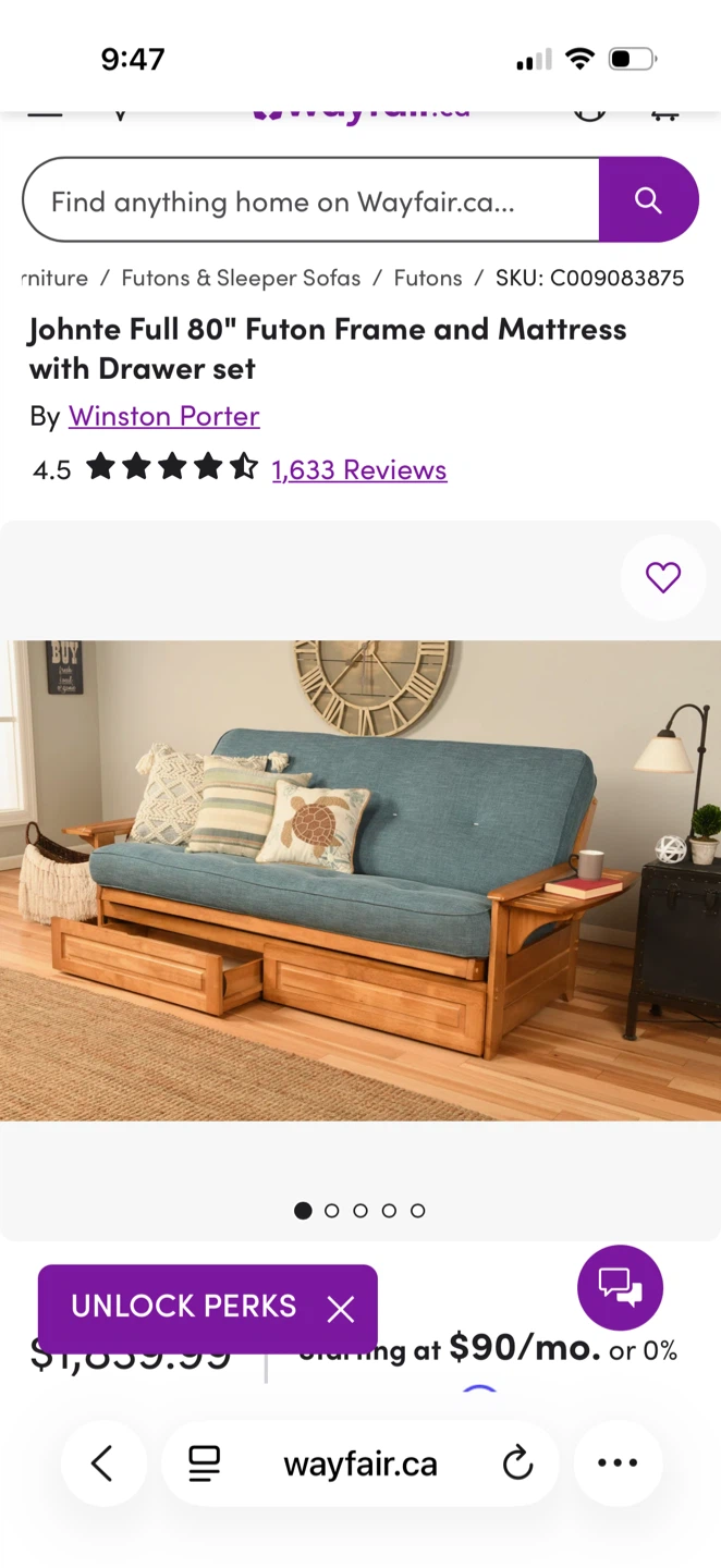 Futon with Drawer Set - photo 2