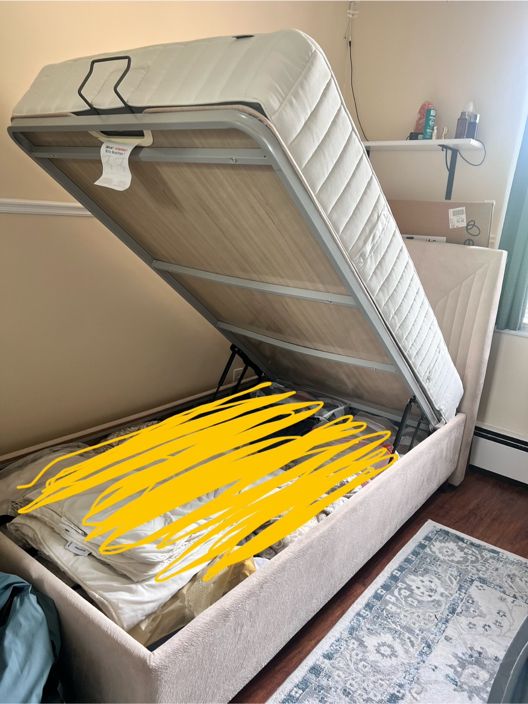 Moving sale! Bed Frame with Storage + Mattress