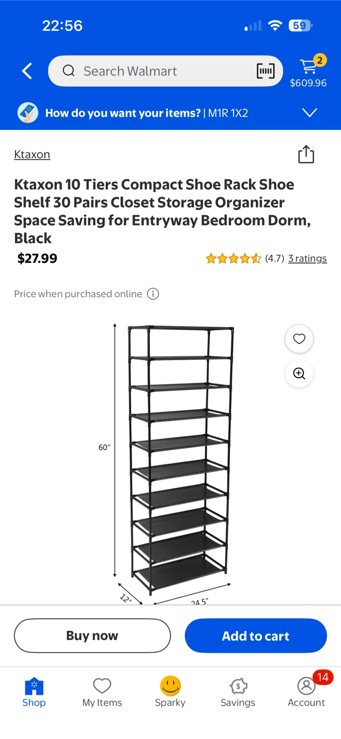 Ktaxon 10 Tiers Shoe Rack Organizer - Black