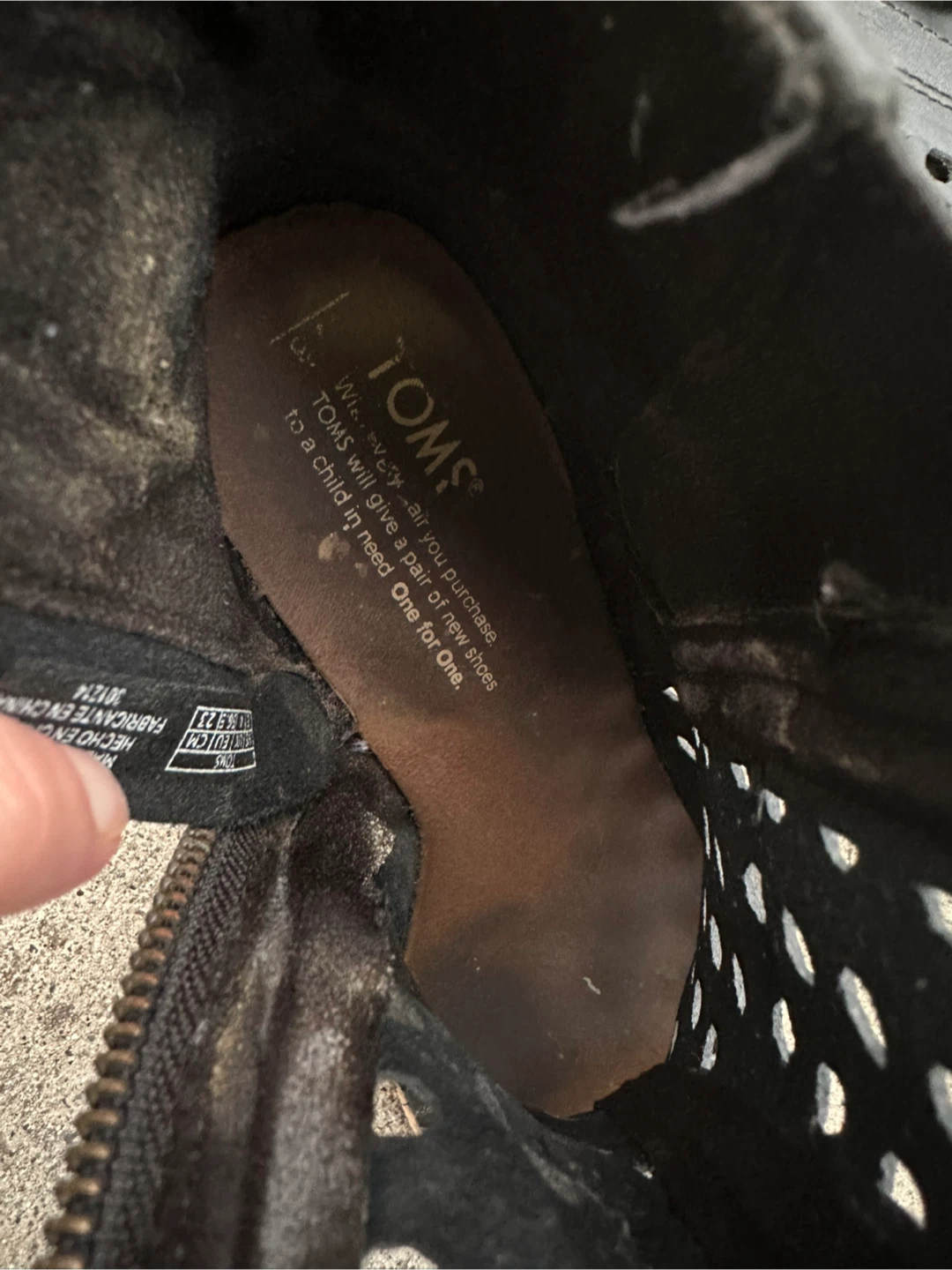 TOMS Black Perforated Peep-Toe Ankle Boots - photo 5