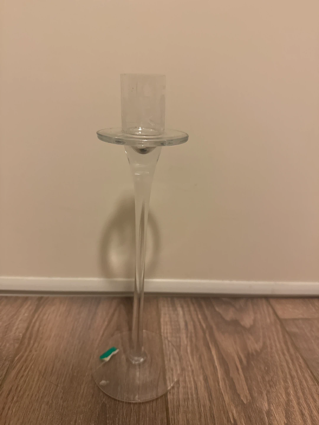 Clear Glass Candlestick Holder