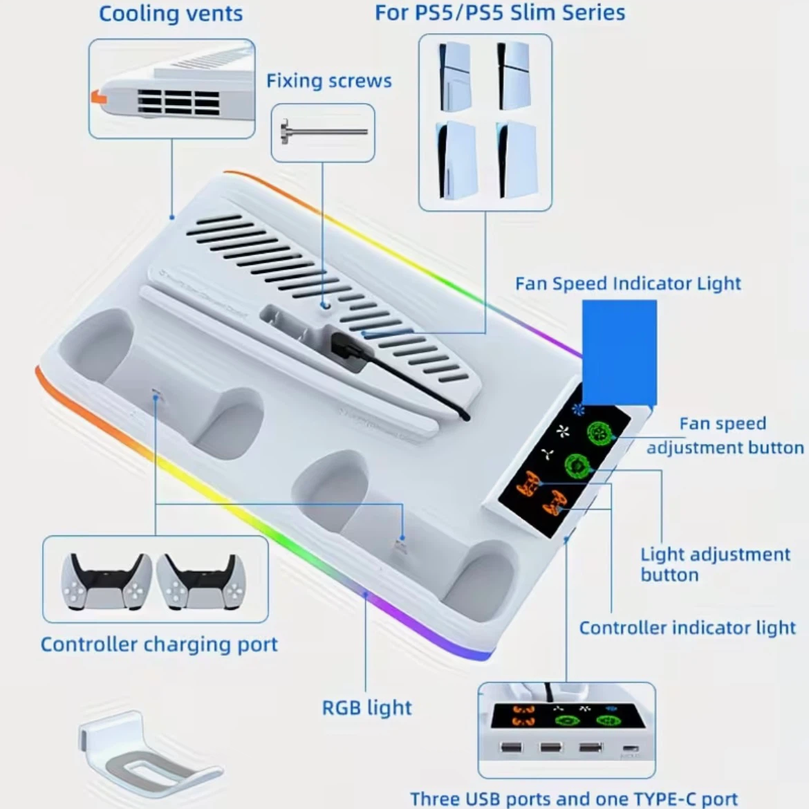 Multifunctional Cooling Stand for PS5/Slim - photo 4