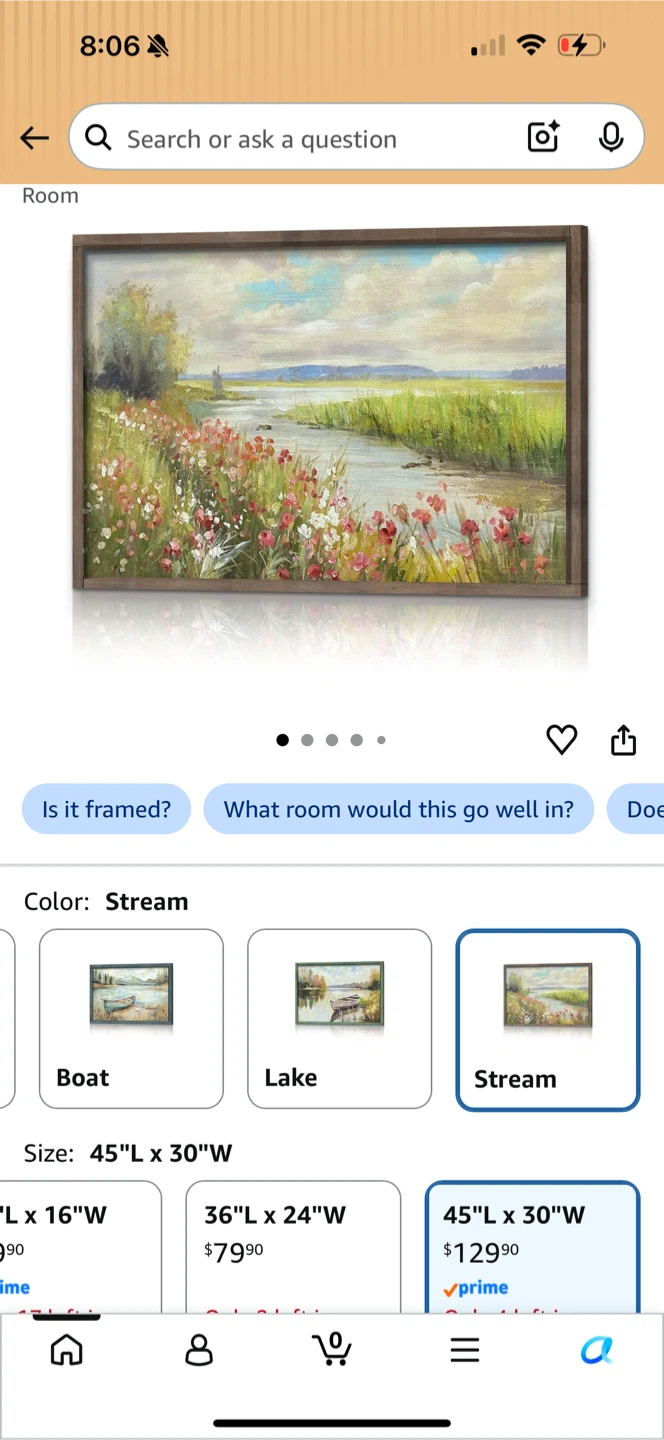 Wall Art Canvas Print "Stream" Landscape Painting - photo 2