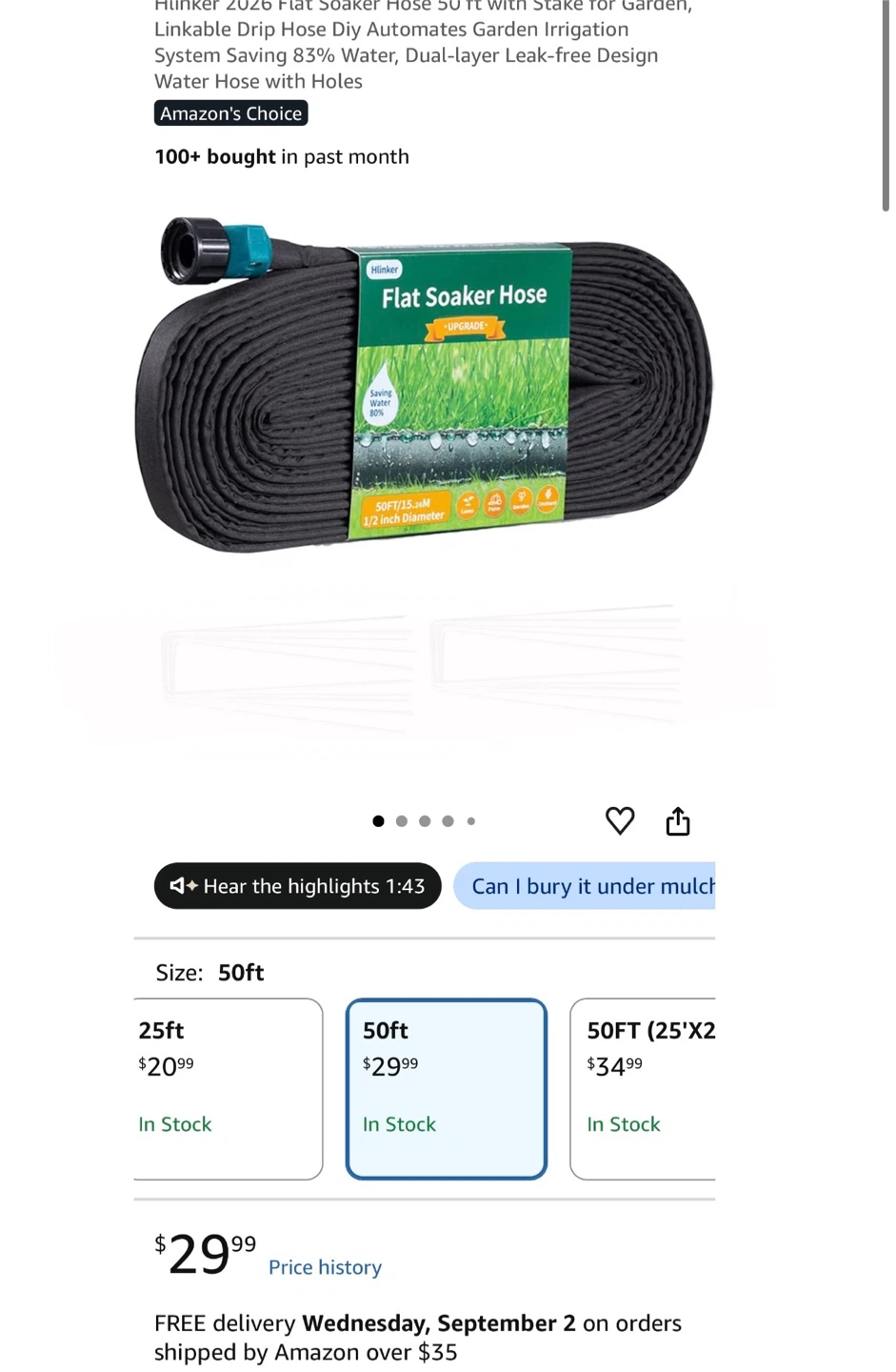 Flat Soaker Hose - 50ft - photo 5