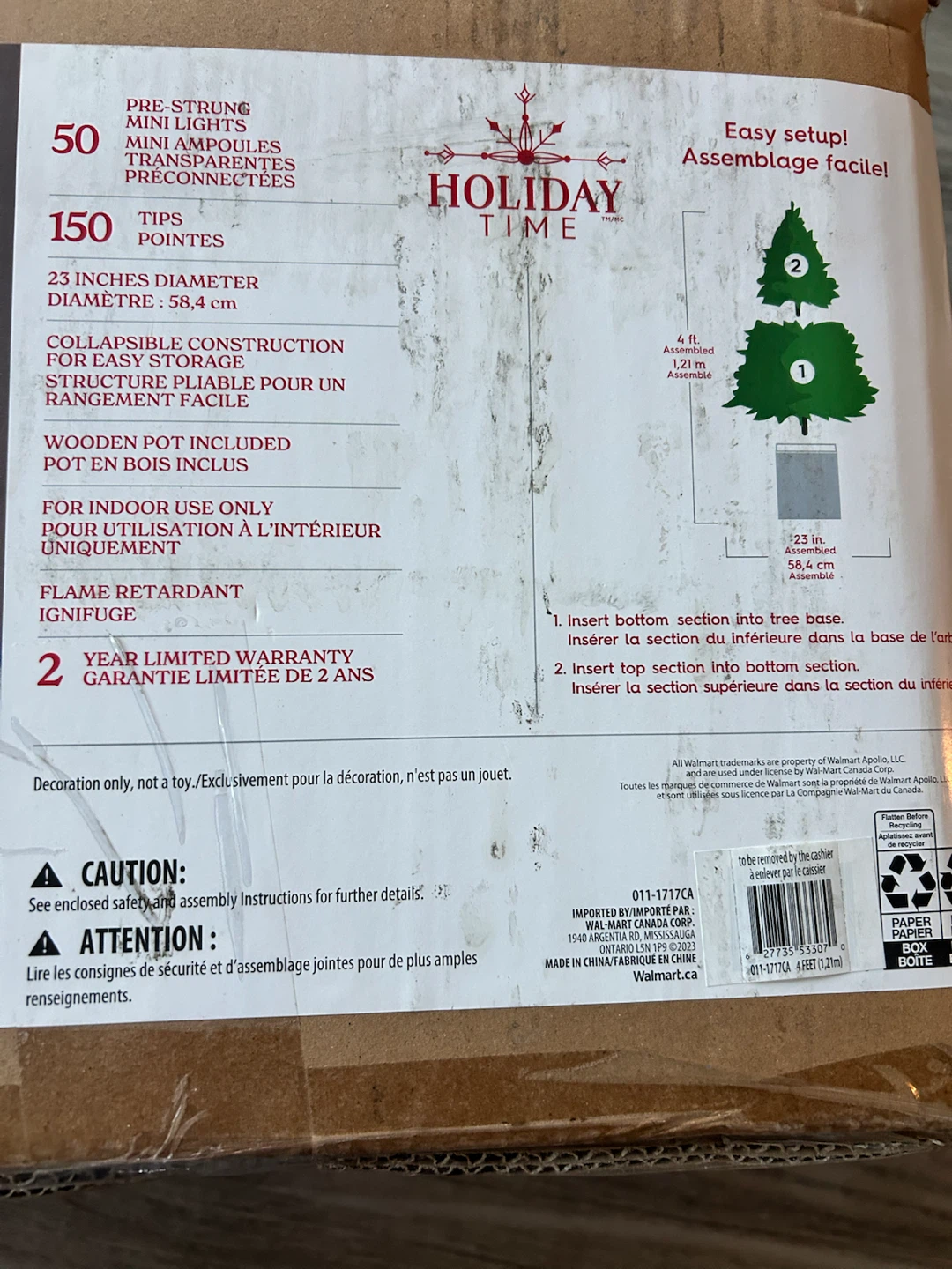 Holiday Time 4 ft Pre-Lit Dewdrop Poinsettia Christmas Tree - photo 2