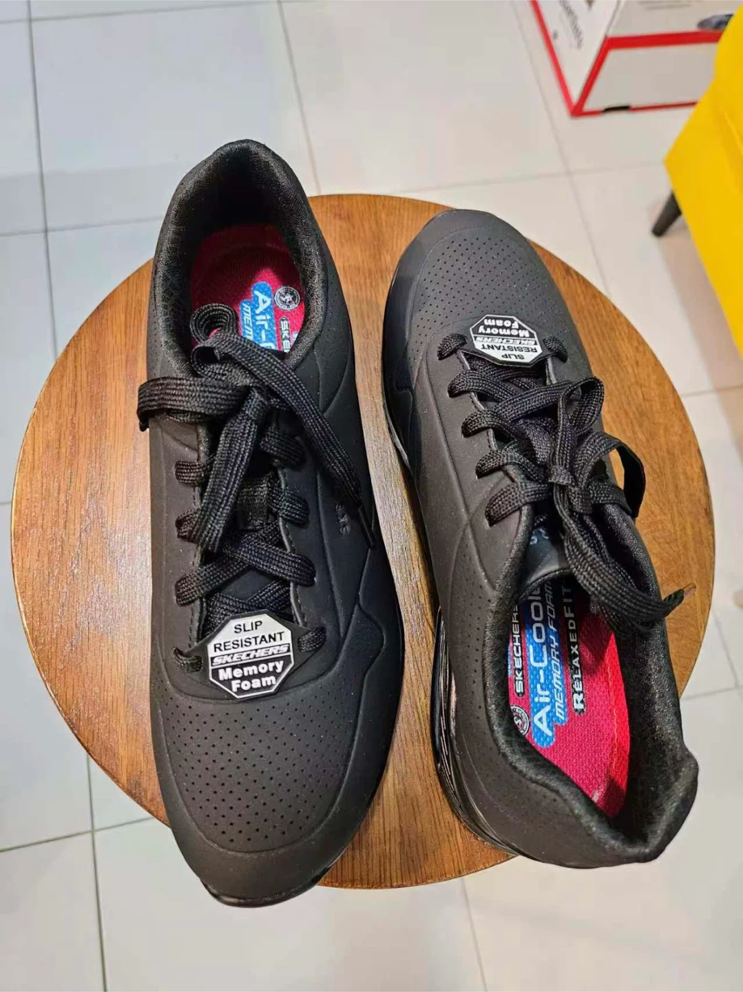 Skechers Work Slip Resistant Memory Foam Shoes - Black Size 7.5