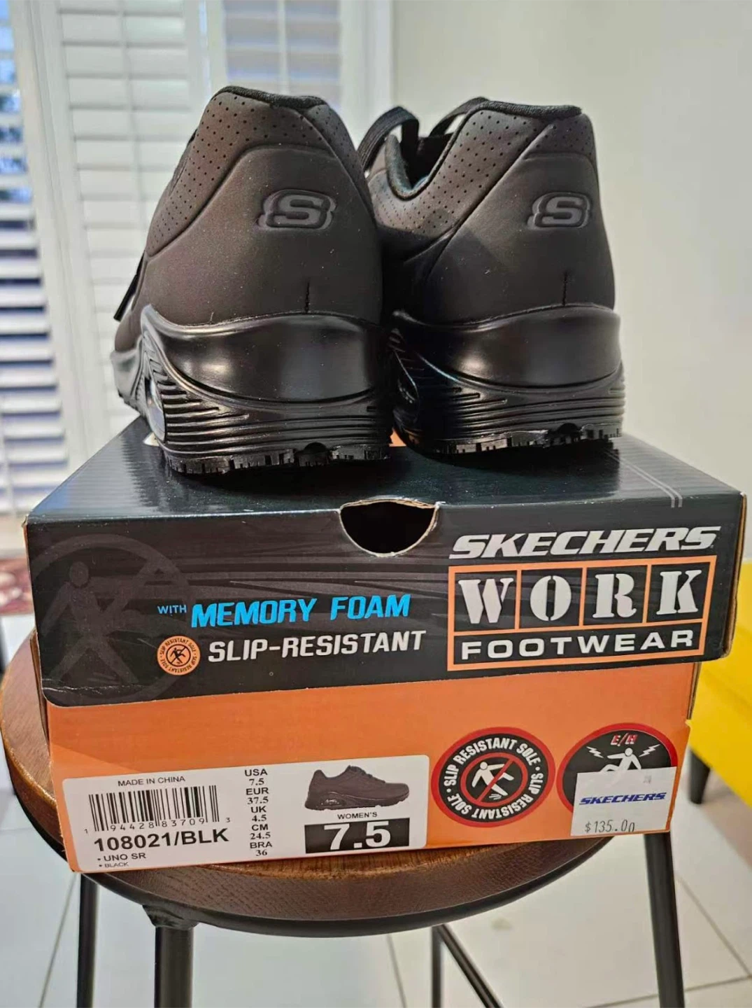 Skechers Work Slip Resistant Memory Foam Shoes - Black Size 7.5 - photo 3