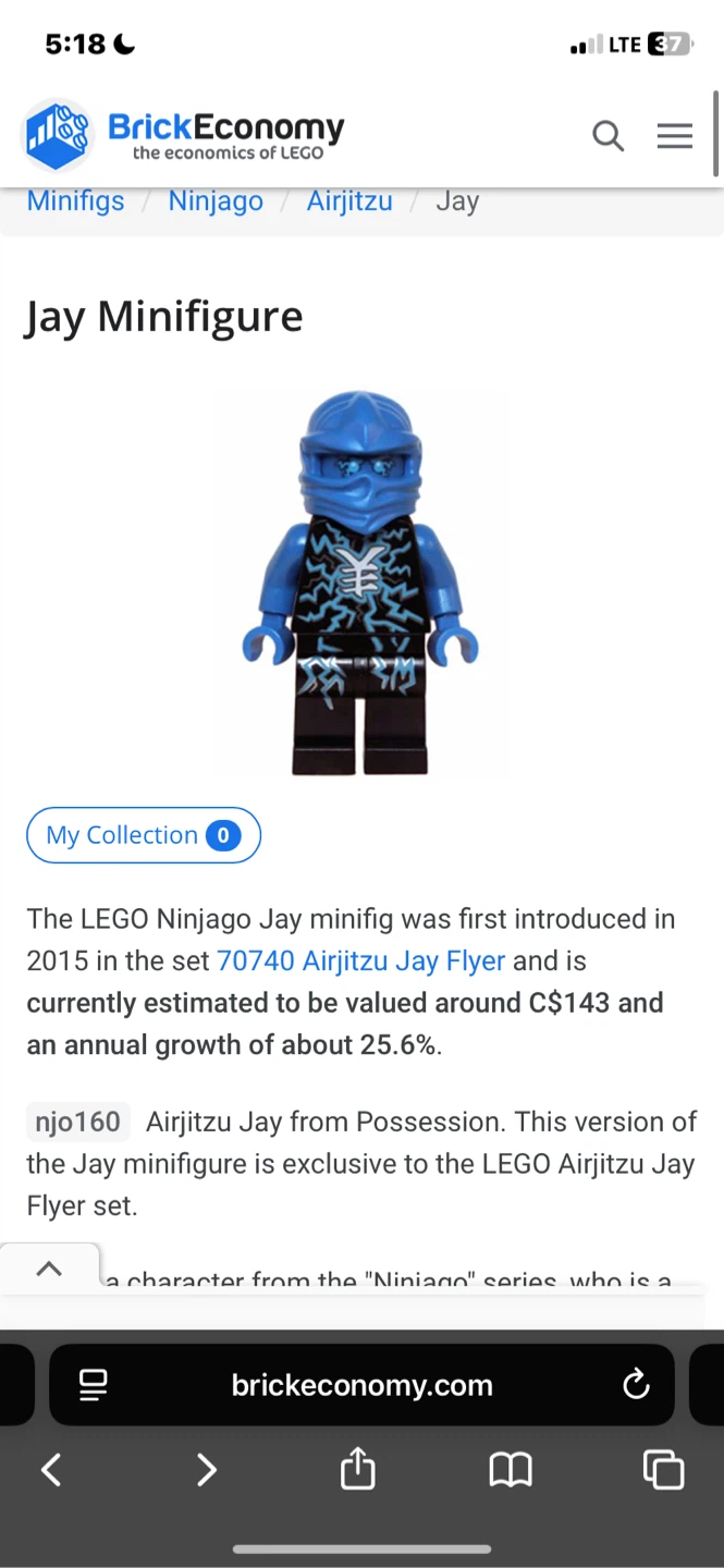 AUTHENTIC POSSESSION JAY NINJAGO MINIFIG SALE