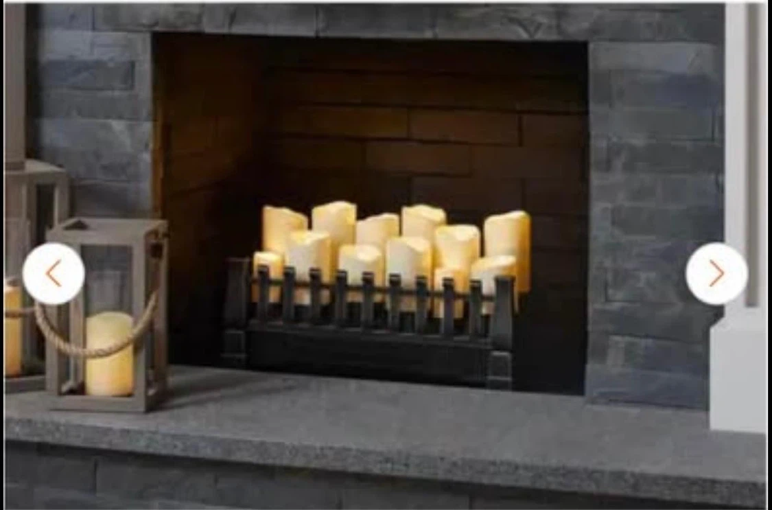 Electric Fireplace Log Set with Candles