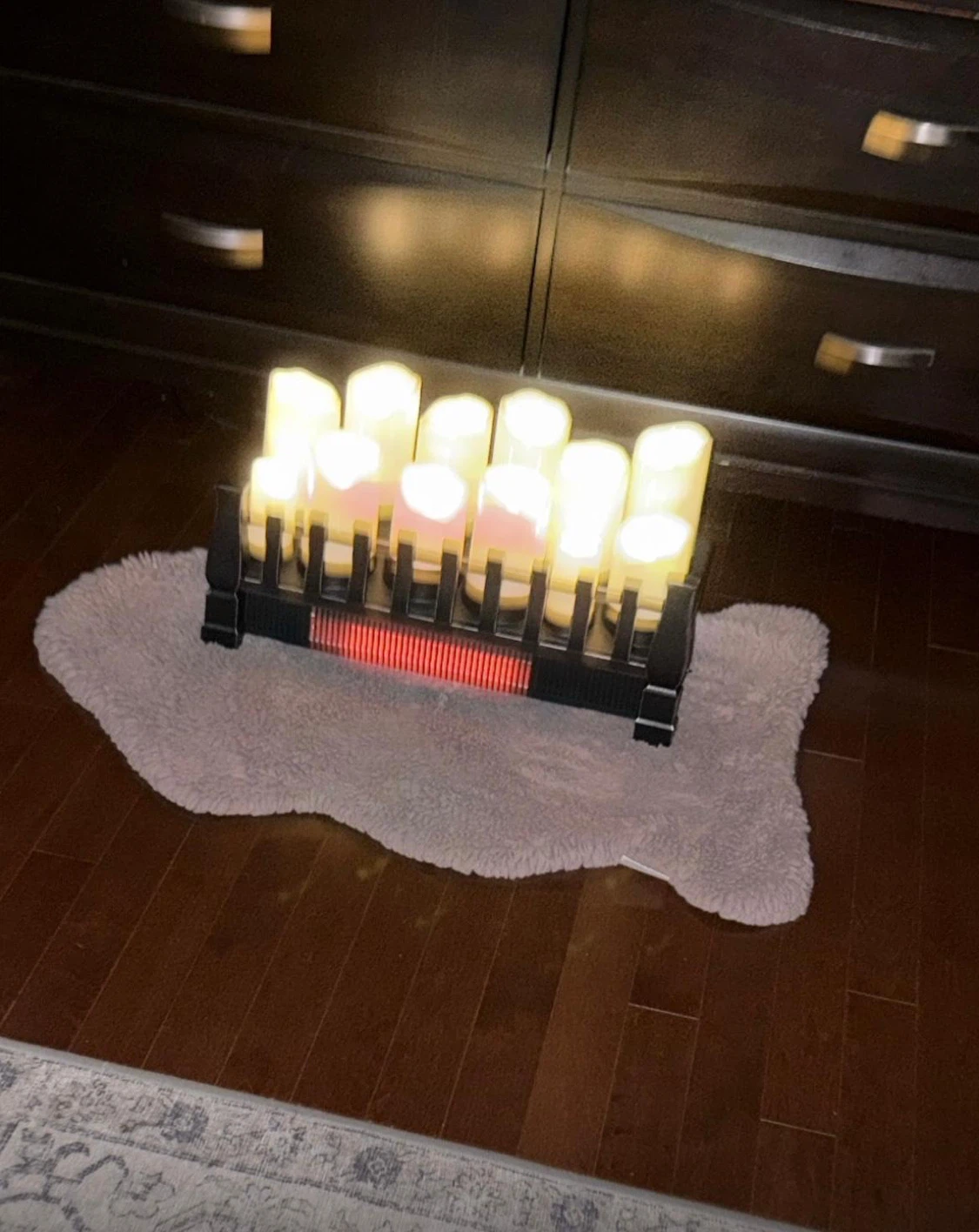 Electric Fireplace Log Set with Candles - photo 2