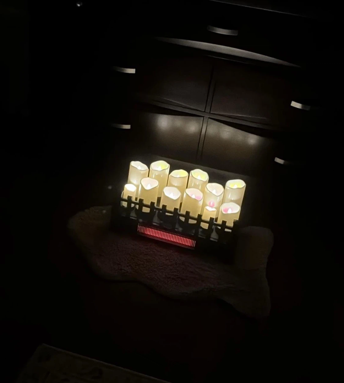 Electric Fireplace Log Set with Candles - photo 3