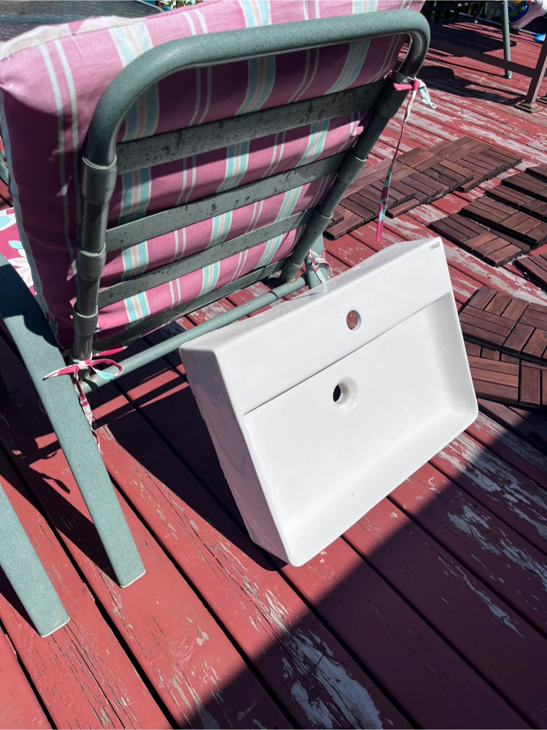 White Rectangular Bathroom Sink