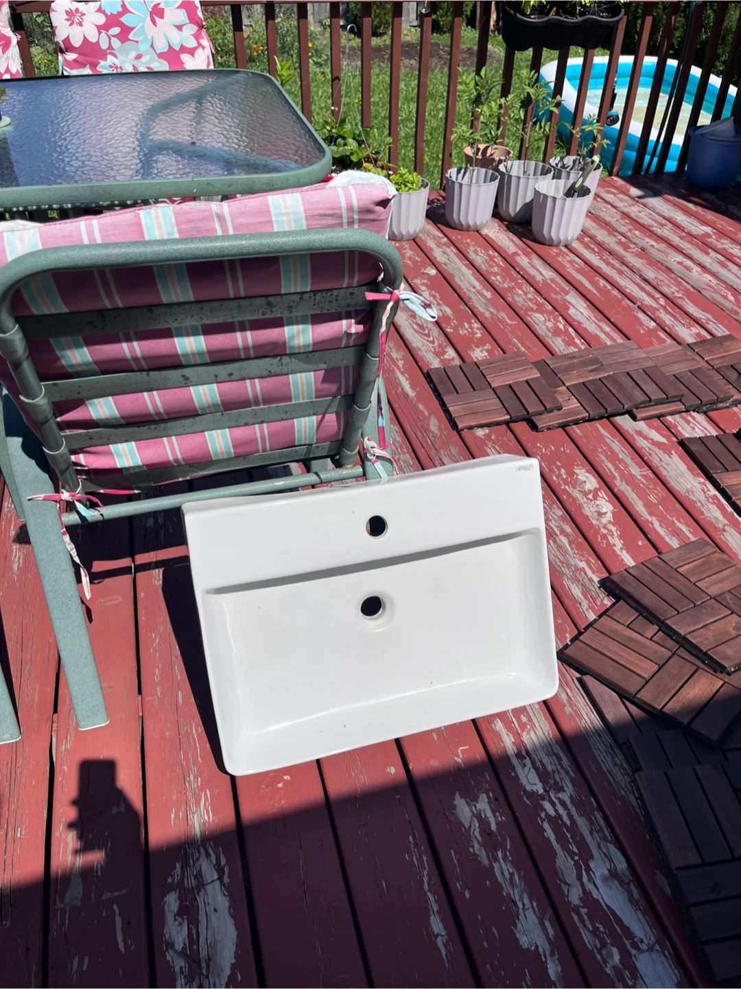 White Rectangular Bathroom Sink - photo 2