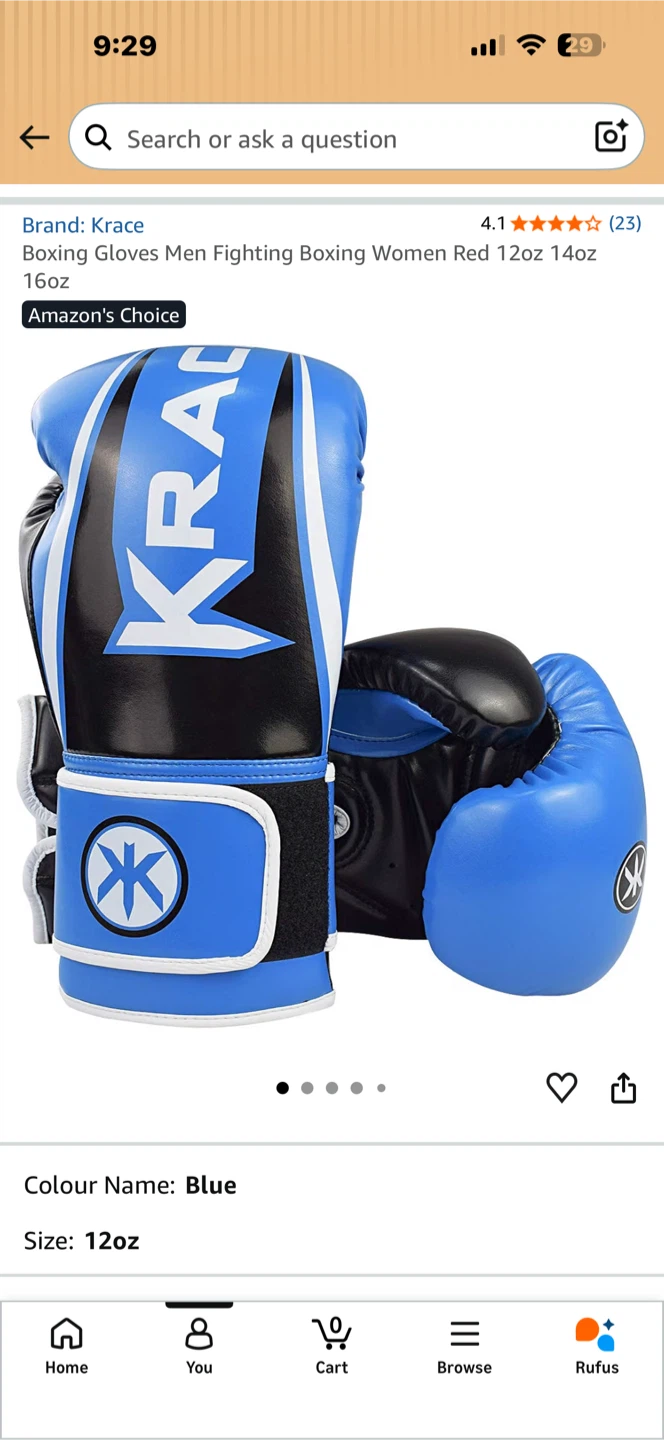 Krace Boxing Gloves - Blue 12oz