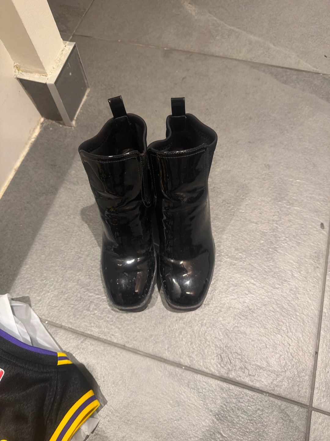 Black Patent Ankle Boots