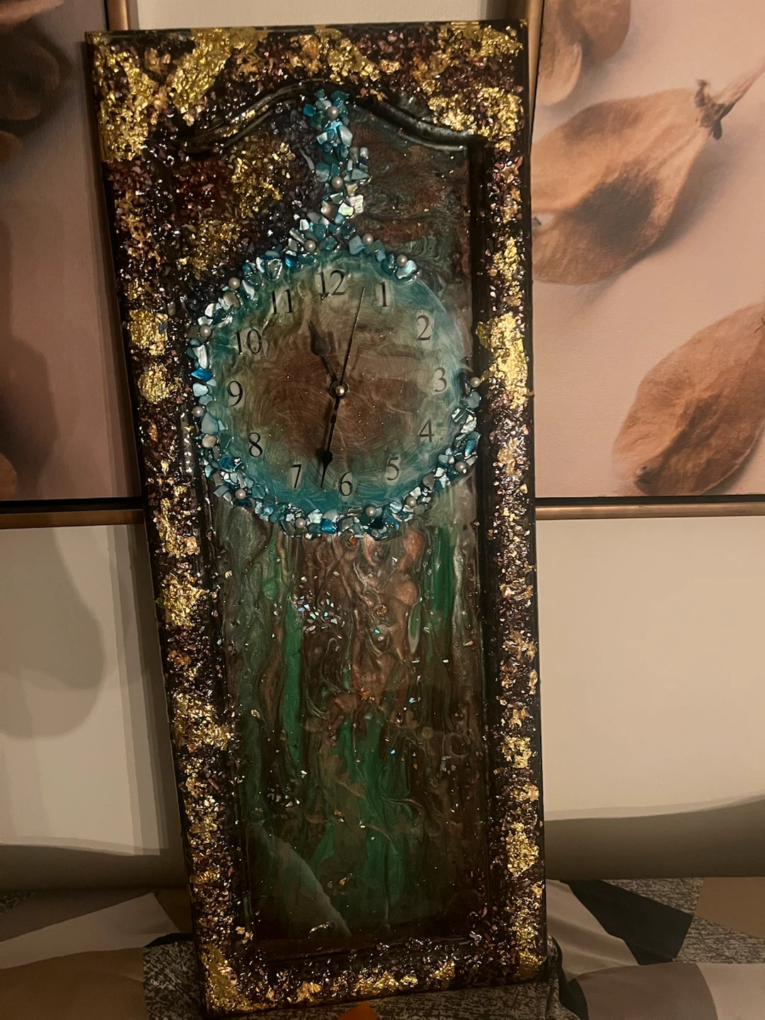 30cm by 76cm  Unique DIY Resin Wall Clock